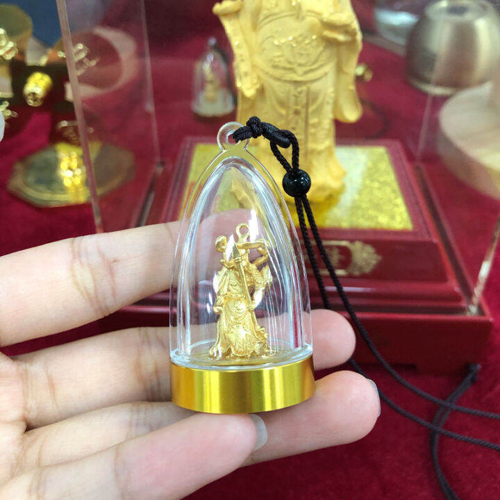 ht-ดีไซน์ดั้งเดิมทำด้วยมือ24kgold-รูปปั้นกวนพระพุทธรูปจี้ชายและหญิงนำโชคเครื่องราง-gawu-จี้เงินรูปหยินหยางเพื่อดึงดูดความมั่งคั่งและสมบัติ