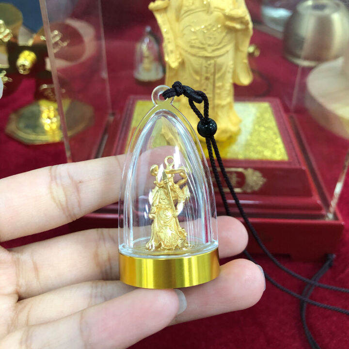 plun-จี้พระพุทธรูปรูปกวนดีไซน์ดั้งเดิมทำด้วยมือ24kgold-รูปสลักทองจี้เงินชายและหญิงเครื่องรางนำโชคกอว์จี้เงินรูปหยินหยางเพื่อดึงดูดความ