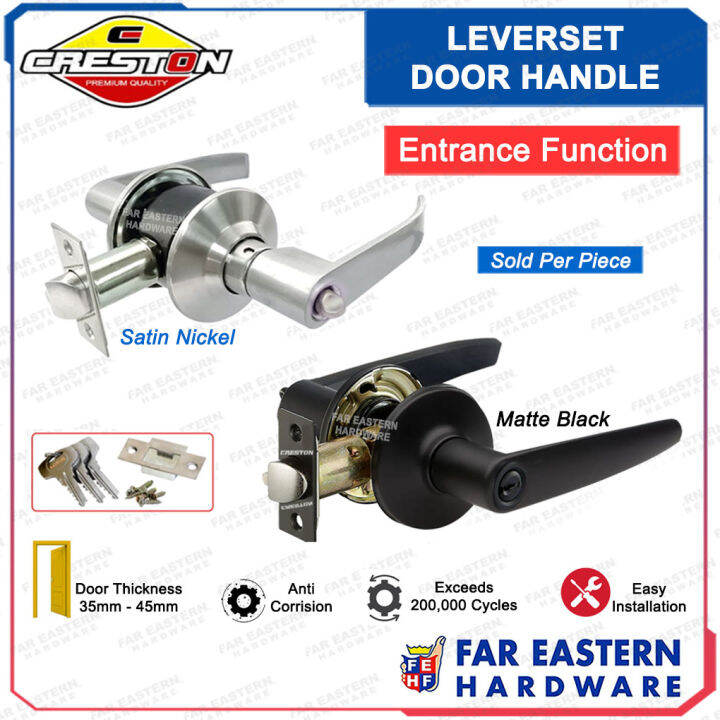 CRESTON Leverset Entrance Doorknob Twist Lock Lever Lockset CRDH