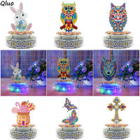 With LED Light DIY Diamond Painting Music Box Acrylic Diamond Music Box Rhinestones Corss Stitch Kit Craft Easter Gifts for Kids