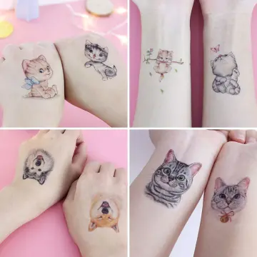 Waterproof Temporary Tattoo Sticker Ice Cream Cat Flash Tattoos