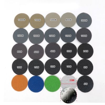 100pcs Sandpaper - 1Inch 25MM Sanding Discs Silicon Carbide 60-10000 Grits Hook and Loop for Polishing &amp; Grinding Cleaning Tools