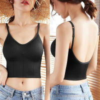 Women Tank Crop Top Streetwear Sleeveless Underwear Female Crop Tops Sexy Lingerie Intimates With Removable Padded Camisole