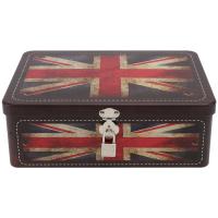 Iron Box Retro European Style Large Rectangular Lock Box Toy Holder Case