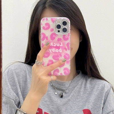 หญิงสาวสีชมพูเสือดาวพิมพ์เคสสำหรับ iPhone14ProMax เปลือกหอยสีขาวพิมพ์เคสสำหรับ iPhone13Pro ซิลิโคนโปร่งแสงสำหรับ iPhone11/12