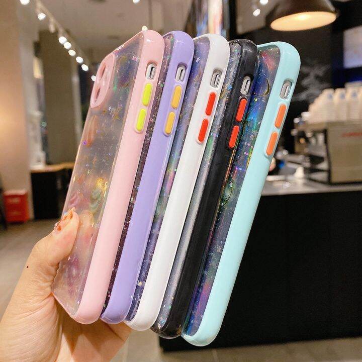 cold-noodles-เลเซอร์การ์ตูน-planet-star-เคสโทรศัพท์สำหรับ-iphone-12-mini-11-pro-max-xr-xs-8-7-plus-x-soft-clear-candy-สี-glitter-powder-cover