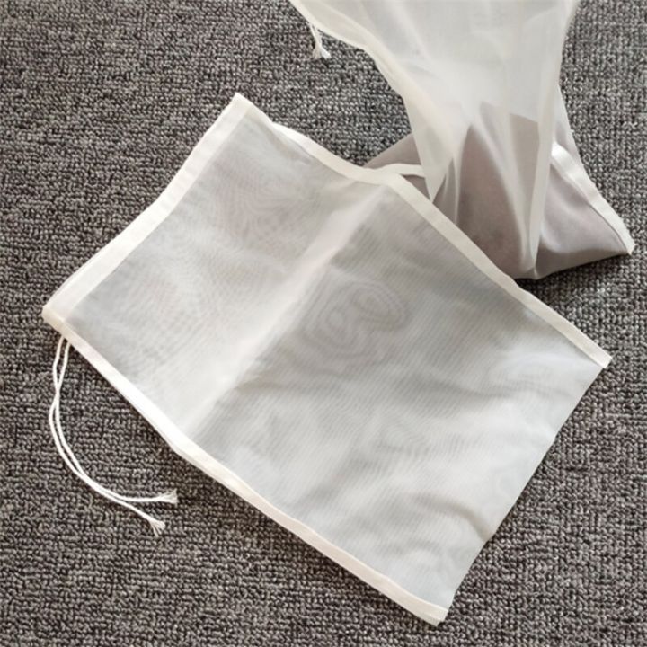 ถุงกรองนมอัลมอนด์20x3นำกลับมาใช้ใหม่ได้ถุงนมถั่ว0ซม-ตาข่ายผ้าไนล่อนเนื้อละเอียดชงเย็นที่กรองกาแฟเบียร์ตาข่ายบ้าน