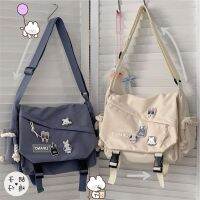 COD ndcn549 现货 新款 帆布包 Shoulder Bags 单肩 ins 帆布 女 大学生 夏季 上课 文艺 森系 日韩 百搭 大容量 单肩包 布袋包韩国ins风大容量单肩包男日系原宿复古工装邮差包少女学生斜挎包