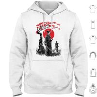 Miyamoto Mushashi Hoodie cotton Long Sleeve Ronin Geisha Japan Japanese Sumi E Ink Tree Red Sun Anime Sleeve Miyamoto