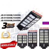 JD Solar lights ไฟถนนโซล่าเซลล์ 2000W 1600W 1200W 600W 400W LED SMD พร้อมรีโมท รับประกัน 3ปี โคมไฟส่องสว่าง รุ่นใหม่