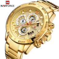 Đồng hồ nam Naviforce làm từ thạch anh và thép không gỉ mạ vàng sang trọng thumbnail
