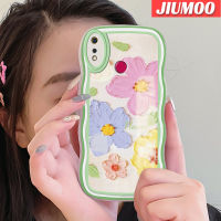 เคส JIUMOO สำหรับ Realme 3 Pro เคส3i Realme แฟชั่นสีสันสดใสลายดอกไม้เคสมือถือกันกระแทกแบบใสนิ่มเคสป้องกันซิลิกาเจลโปร่งใสลายกล้องถ่ายรูปสุดสร้างสรรค์