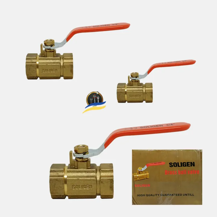 Ball Valve Kuningan Soligen Stop Keran Kran Ukuran Inch Kran Air Kuningan Lazada