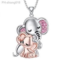 Fashion Elephant Necklace Two-color Stainless Steel Animal Pendant Engagement Necklaces for Women Animal Jewelry Halloween Gift