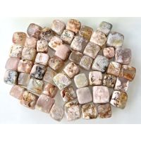 1Pc Natural Flower Agate Cube Shape 2-3cm Polished Tumble Stone / Top High Quality Stone / Pocket Stone Healing Crystal.