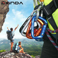 XINDA Professional ความปลอดภัย Auto Carabiner Multicolor 25KN ปีนเขา Rock Buckle ตะขออลูมิเนียม Mountaineer Equipment