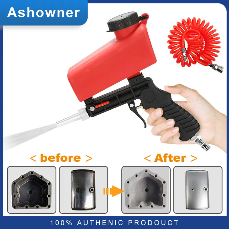 Portable Gravity Pneumatic Shot Blasting Gun Set DIY Mini Sandblaster 90psi  Adjustable Sand Blasting Machine Adjustable