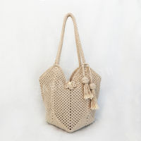 knit - พร้อมส่ง กระเป๋าถัก กระเป๋าสาน สไตล์มินิมอล Tote bag, handmade 100%