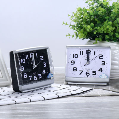 นาฬิกาปลุกแบบตั้งโต๊ะสีดำทันสมัยสีขาวปลุกแบบมินิมอลลิสต์ไร้เสียงห้องนอนสแกนนาฬิกาขนาดเล็ก
