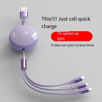 Extendable Data Line 3 in 1 cable For Android iphone Type-c Mobile Phone Multi-function Usb One Dragging Three Data Charge Cable