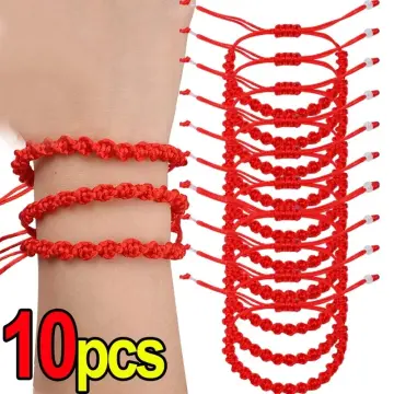 Red String Bracelet,10 Pcs Adjustable Red String Bracelet for