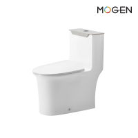 MOGEN MOS66-13(ECO) โถสุขภัณฑ์ชิ้นเดียว พร้อมฝาหม้อน้ำเมลามีน (Graphite Color) FLUSH SENSOR (ฝา Slow Close)