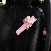 Universal Car Seat Belt Cover Cute Bow Tie Soft Plush Protector Shoulder Pad Styling Car Accessories Pink Princess Bow Decor Car Seat Covers