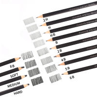 12ชิ้นเซ็ต2H-8B ไม้ร่างดินสอชุดร่างกราไฟท์มาตรฐานดินสอถ่านนุ่มฮาร์ดดินสอสำหรับโรงเรียนอุปกรณ์ศิลปะ
