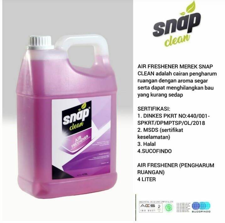 CAIRAN PENGHARUM RUANGAN/AIR FRESHENER MERK SNAP CLEAN UKURAN 4 LITER ...