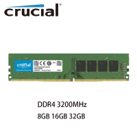 Crucial RAM 8GB 16GB 32GB DDR4 3200MHz Desktop Memory 1.2V DIMM Gaming Memory for Desktop