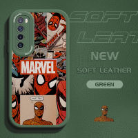 GGK สำหรับ Huawei Nova 4E Huawei Nova 5T Huawei Nova 7 Huawei Nova 7i Huawei Nova 7 SE Splicing Spider Man เคสโทรศัพท์ Face หนังฝาหลังอ่อนนุ่มเคสหนัง PU ซิลิโคน