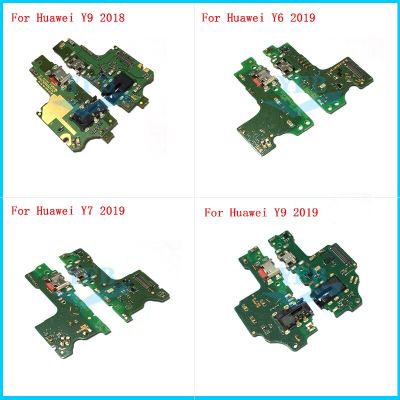 สำหรับ Huawei Y6 Y5 Y7 Y9 Y8s Y6s Y9s 2018 2019โมดูลเชื่อมต่อ Usb แท่นชาร์จสายเคเบิลงอได้บอร์ดไมโครโฟนโมดูล