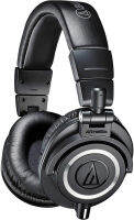 Audio-Technica ATH-M50X Professional Studio Monitor Headphones, Black, Professional Grade, Critically Acclaimed, with Detachable Cable Wired Black