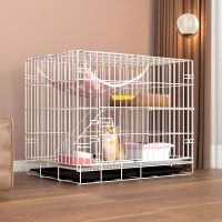 [COD] Folding cat cage double-layer home indoor villa climbing frame litter house iron supplies