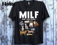 Milf Man I Love Felines Funny Cat Vintage Unisex Adult T-Shirt Tee T-Shirts For Men Xs-5Xl Custom Gift Make Your Design