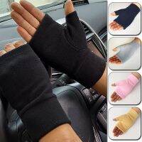 1 pair Winter Unisex Half Finger Gloves Man Women Fleece Touch Screen Fingerless Warm Mittens Windproof Velvet Driving Gloves