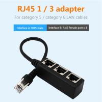 [HOT HAIXWLXKWW 589] 3 In 1 RJ45 Splitter LAN Ethernet Network RJ45 Connector Extender Adapter Cable สำหรับเครือข่าย Extension 1ชาย3หญิง