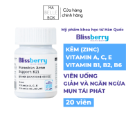 Viên uống giảm mụn Blissberry Pureskin Acne Support K21 hộp 20 viên
