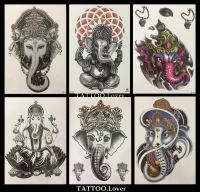 แทททูลายพระพิฆเนศ ขนาดติดต้นแขน,หน้าอก Tattoo Sticker สติ๊กเกอร์รอยสักปลอมชั่วคราว กันน้ำได้ ลดราคาพิเศษ สั่งหลายชิ้นมีของแถม