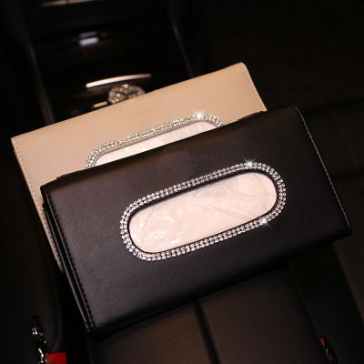 【CW】 Rhinestones Car Tissue for Leather Hanging Holder Sunshade Accessories