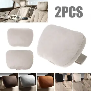 Lunda Luxury Car Neck Pillow Car Travel Neck Rest Pillows Seat Cushion Support Napa Leather for Mercedes Benz S-Class headrest