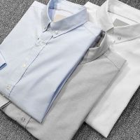 Netherlands/199 USD 100 organic cotton 60 count Oxford spun mens slim long-sleeved shirt versatile casual shirt 【JYUE】