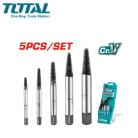 TOTAL ถอนเกลียวซ้าย ขนาด 3 - 18 มม. 5 ตัวชุด รุ่น TACSE0056 ( Screw Extractor ) ดอกถอนเกลียว ที่ถอนสกรู