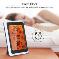 Indoor Outdoor Wireless Thermometer Digital Room Temperature Monitor Up to 328ft Away with Time Alarm Clock Backlight