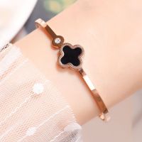 Personality all-match chic ladies simple jewelry diamond-encrusted four-leaf clover bracelet bracelet