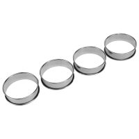 12 Pieces 3.15 Inch Double Rolled Tart Rings Stainless Steel Round Muffin Rings Metal Crumpet Rings