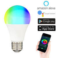 หลอดไฟ LED Tuya 15W RGB WiFi สมาร์ทโฮมหลอดไฟทำงานร่วมกับ Alexa บ้านเปลี่ยนสีการควบคุมเสียง Nightlight ไฟ LED