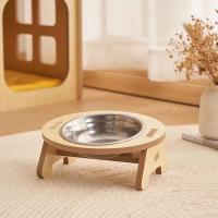 Cat Double Bowl กลายเป็นแมวลูกแมว Porcelain Bowl Anti Down Cat Dog Bowl