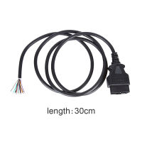 1Ft 12โวลต์16Pin รถ OBD2สแกนเนอร์วินิจฉัยชายส่วนต่อขยายสายเคเบิ้ล