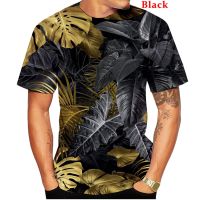 2023 In stock New Mens Hawaiian  T-Shirt Short-Sleeved 3d Printed Palm Motif Unisex Top Tee X，Contact the seller to personalize the name and logo